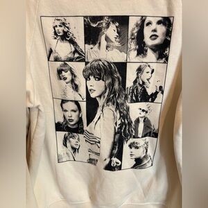 Eras Tour Taylor Swift Black and White Graphic Hoodie Medium